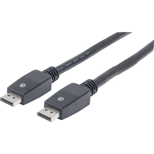 Manhattan DisplayPort Anschlusskabel 10.00m 354134 Folienschirm, UL-zertifiziert, Ultra HD (4k) HDMI, vergoldete Steckkontakte