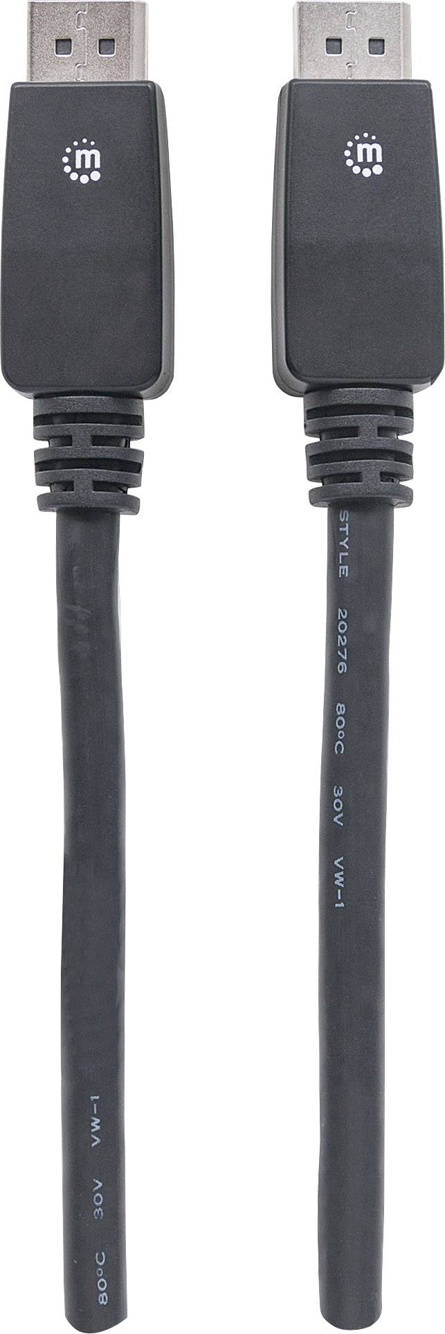 Manhattan DisplayPort Anschlusskabel DisplayPort Stecker, DisplayPort Stecker 10.00m Schwarz 354134 4K UHD, Folienschirm