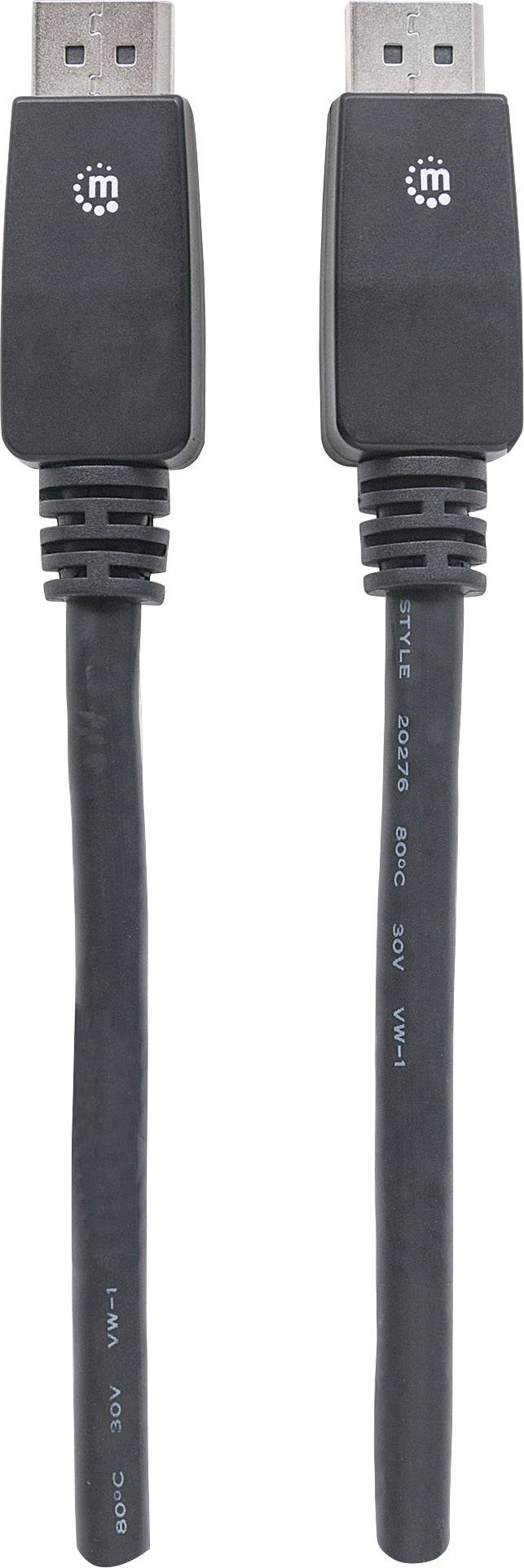 Manhattan DisplayPort Anschlusskabel DisplayPort Stecker, DisplayPort Stecker 7.50 m Schwarz 354127 Folienschirm, UL-zertifiziert, 4K UHD