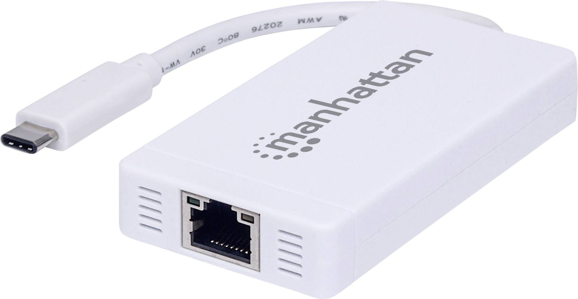 Manhattan 3+1 Port USB 3.2 Gen 1-Hub (USB 3.0) mit USB-C Stecker Weiß