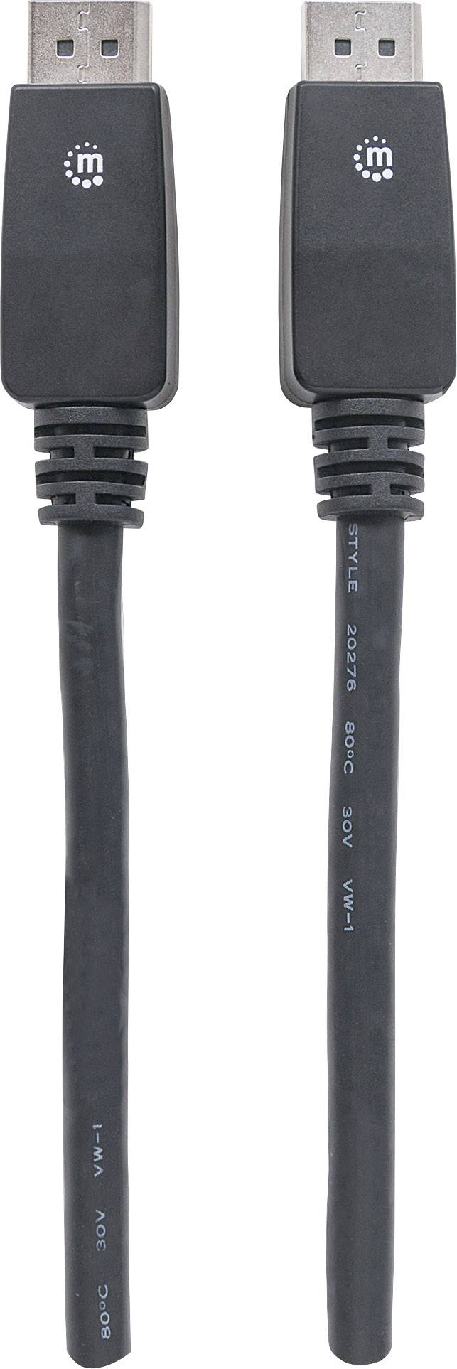 Manhattan DisplayPort Anschlusskabel DisplayPort Stecker, DisplayPort Stecker 5.00 m Schwarz 354110 Folienschirm, UL-zertifiziert, 4K UHD