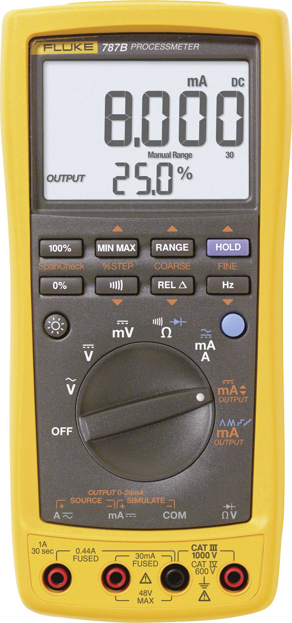 Fluke 787B Hand-Multimeter digital Prozess-Stromausgabe CAT III 1000 V, CAT IV 600 V Anzeige