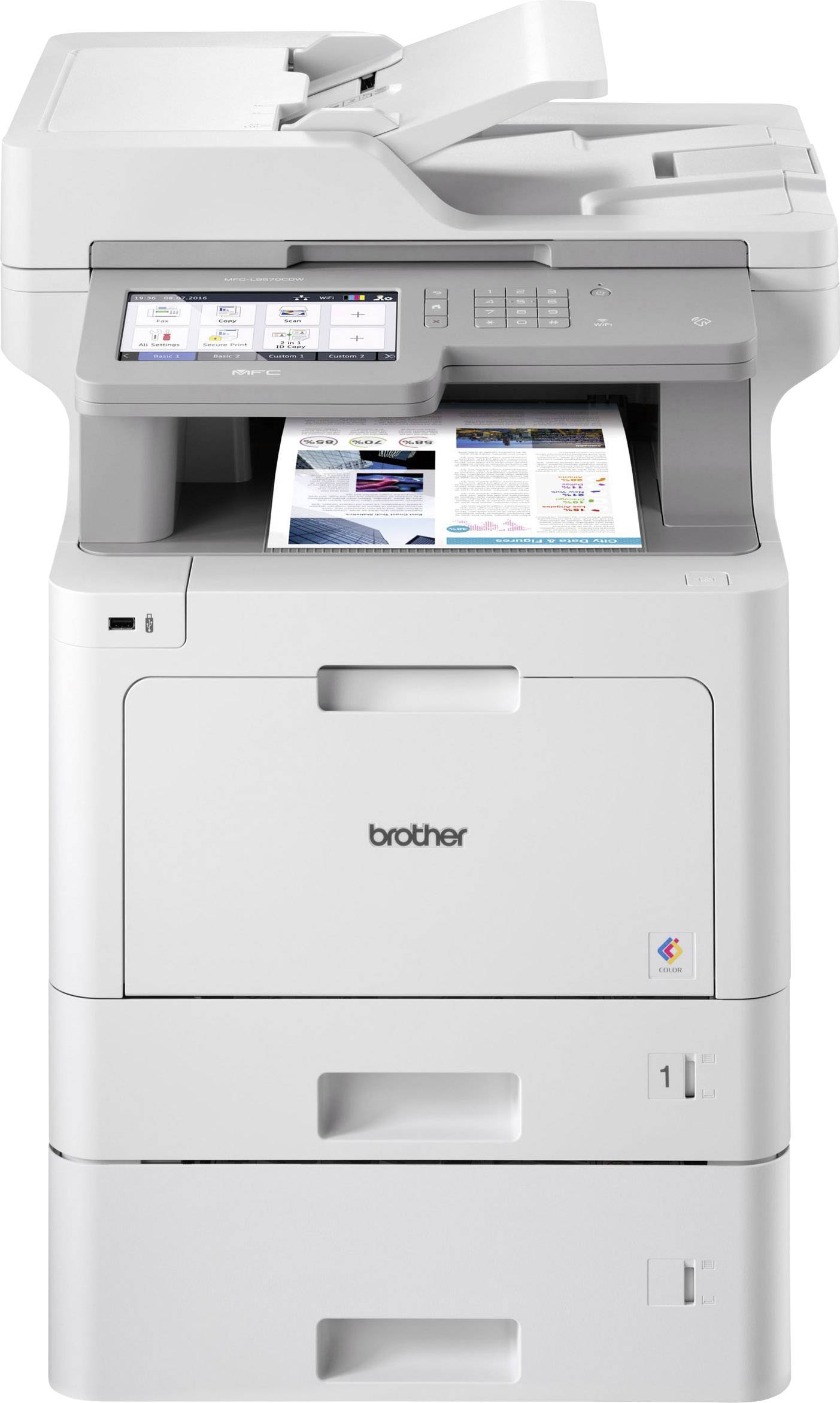 Brother MFC-L9570CDWT Multifunktionsdrucker Laser Farbe A4 Drucker, Scanner, Kopierer, Fax LAN, WLAN, NFC, Duplex, Duplex-ADF