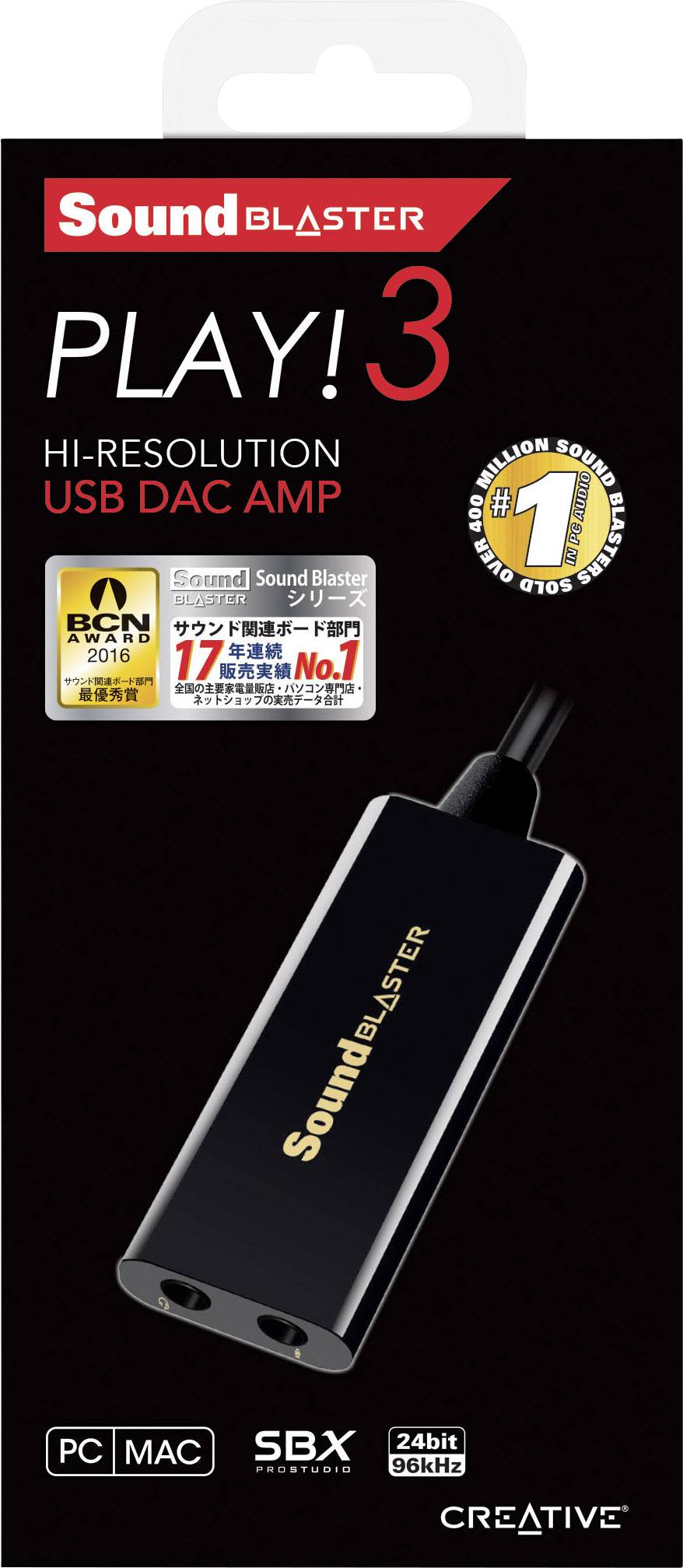 CREATIVE LABS - Creative Sound Blaster Play! 3 - Soundkarte - 96 kHz