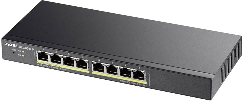 ZyXEL GS1900-8HP-EU0102F 8x GE GS1900-8HPv2 8x PoE Ports Netzwerk Switch 8 Port PoE-Funktion