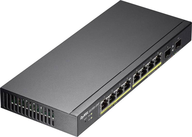 ZyXEL 10x GE GS1900-10HP 8x PoE Ports, 2x SFP Netzwerk Switch 10 Port