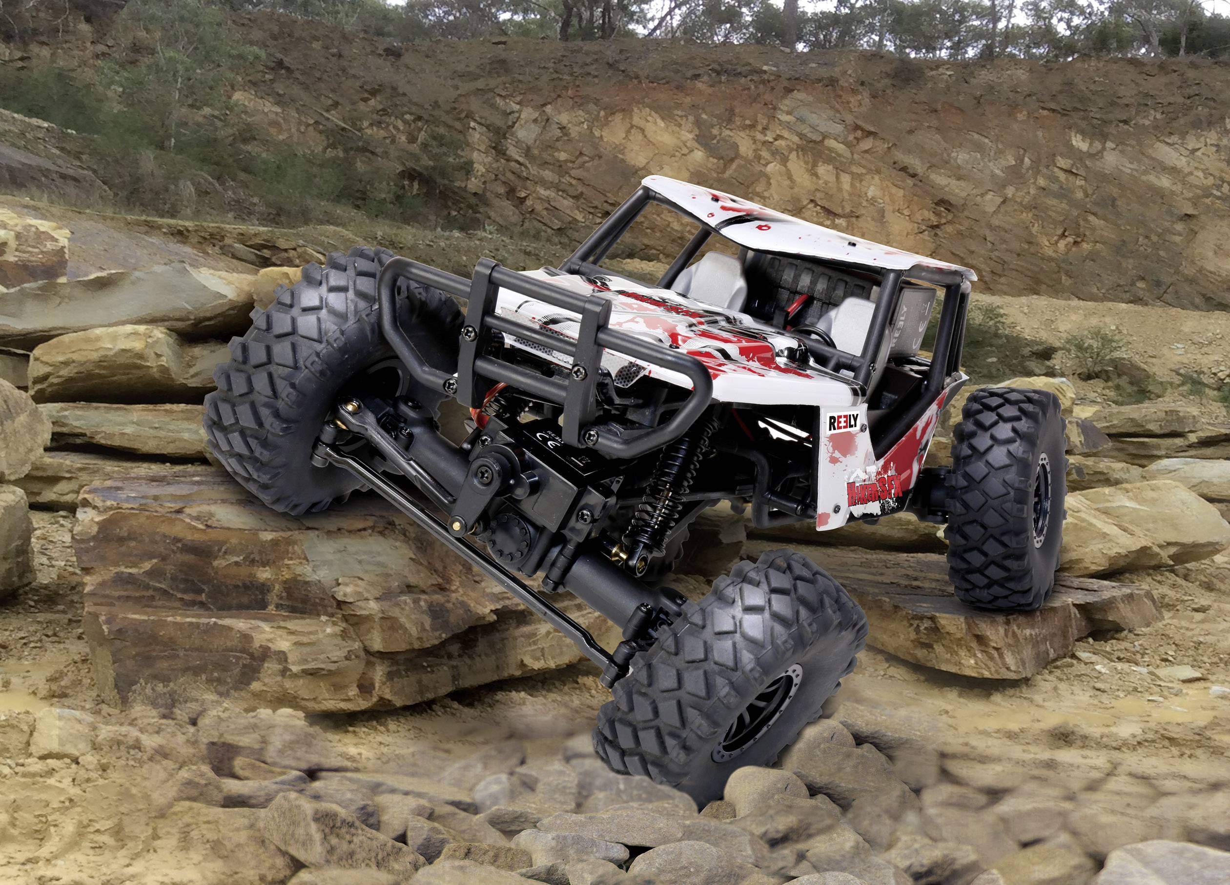 Reely Hiker SFX Brushed 1:18 RC Modellauto Elektro Crawler Allradantrieb (4WD) RtR 2,4GHz inkl. Soundmodul, Inkl. Akku und