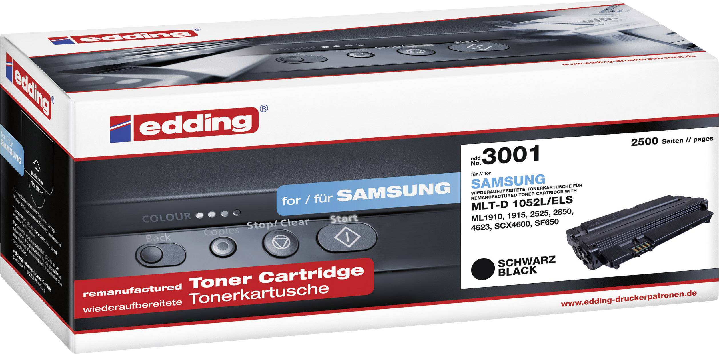 Edding Toner ersetzt Samsung MLT-D1052L Kompatibel Schwarz 2500 Seiten EDD-3001