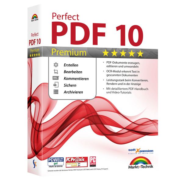 Markt & Technik Perfect PDF 10 Premium version complète, 1 licence Windows Logiciel PDF