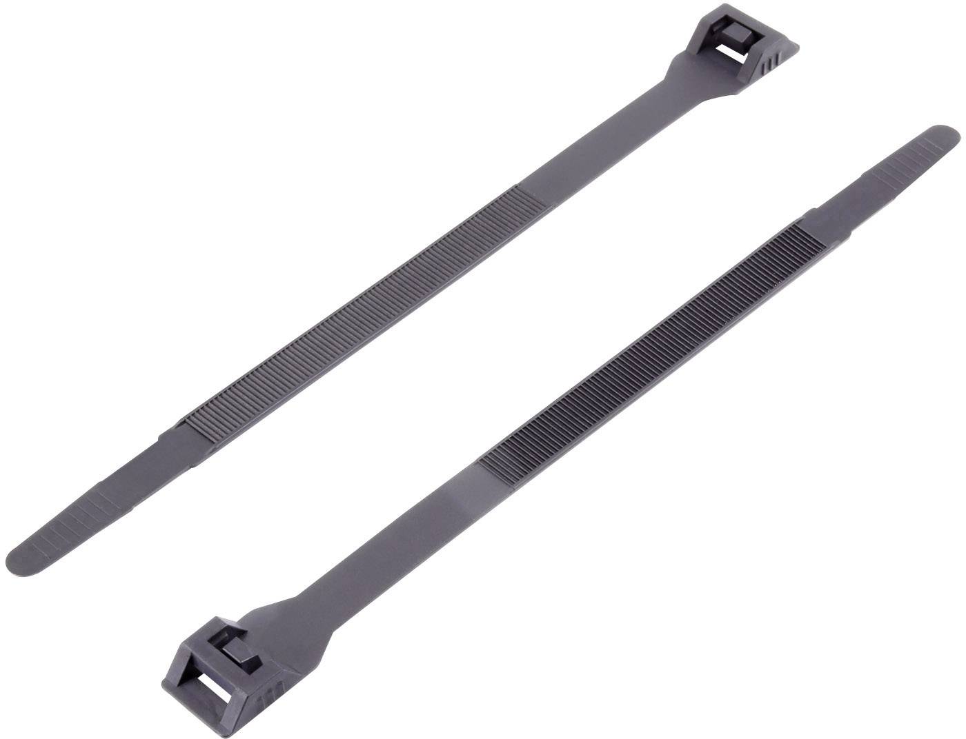 TRU Components TC-DK-180SBK203 Kabelbinder 180mm 6mm Schwarz mit Doppelkopf