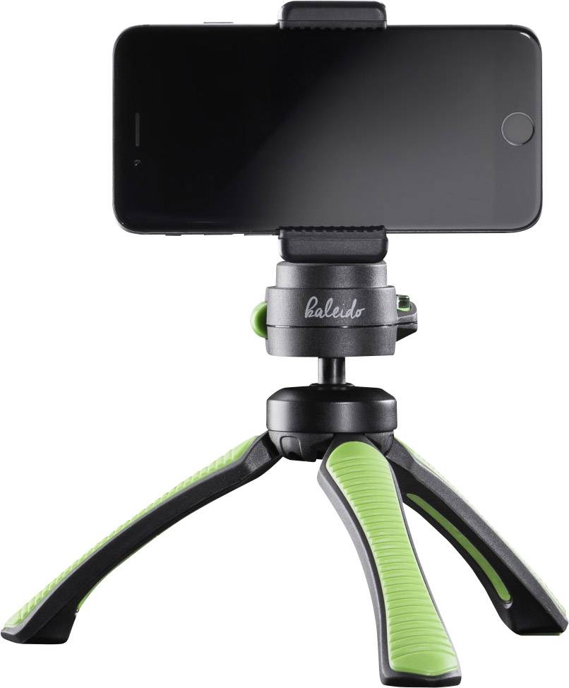 Mantona Gaia Tischstativ 1/4 Zoll Arbeitshöhe=13 cm Grün Wasserwaage, inkl. Handschlaufe