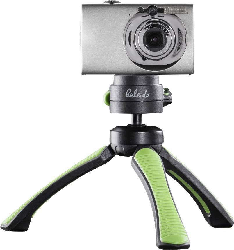 Mantona Gaia Tischstativ 1/4 Zoll Arbeitshöhe=13 cm Grün Wasserwaage, inkl. Handschlaufe