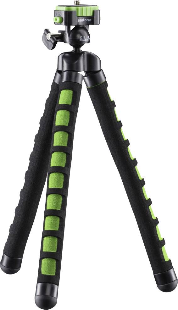 Mantona Flex Spezialstativ 1/4 Zoll Arbeitshöhe=10 - 27 cm Grün Für Smartphones und GoPro