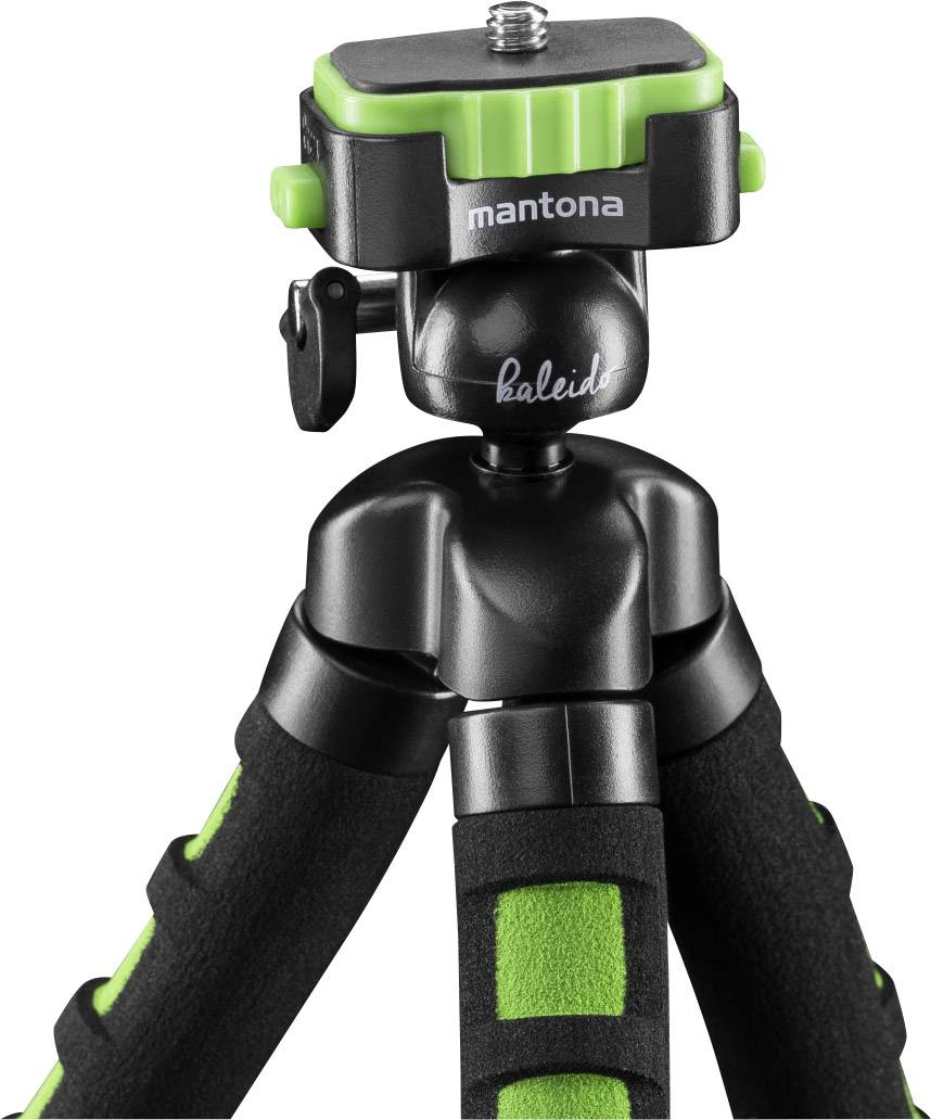 Mantona Flex Spezialstativ 1/4 Zoll Arbeitshöhe=10 - 27 cm Grün Für Smartphones und GoPro