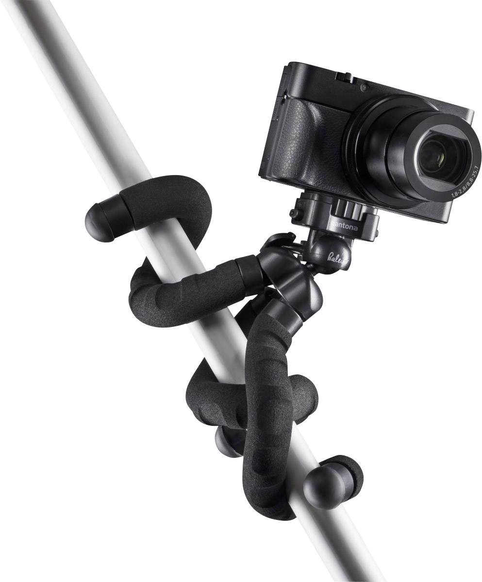 Mantona Flex Spezialstativ 1/4 Zoll Arbeitshöhe=10 - 27cm Schwarz Für Smartphones und GoPro