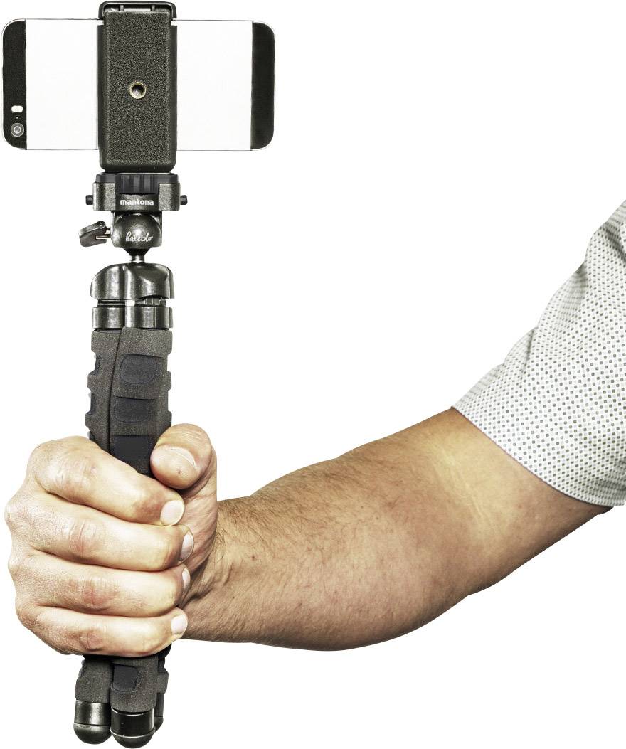 Mantona Flex Spezialstativ 1/4 Zoll Arbeitshöhe=10 - 27cm Schwarz Für Smartphones und GoPro