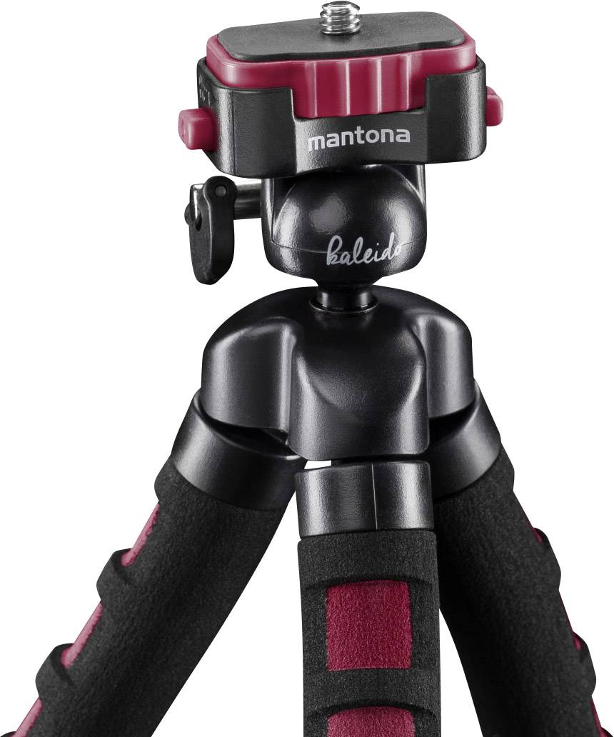 Mantona Flex Spezialstativ 1/4 Zoll Arbeitshöhe=10 - 27 cm Rot Für Smartphones und GoPro