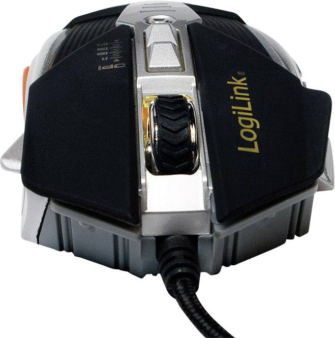 LogiLink ID0156 Gaming-Maus USB Optisch Schwarz, Silber 8 Tasten 3200 dpi Gewichts-Tuning, Beleuchtet