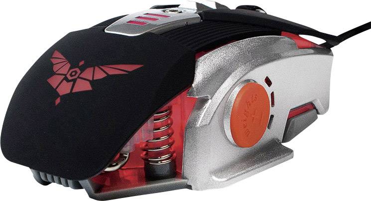 LogiLink ID0156 Gaming-Maus USB Optisch Schwarz, Silber 8 Tasten 3200 dpi Gewichts-Tuning, Beleuchtet