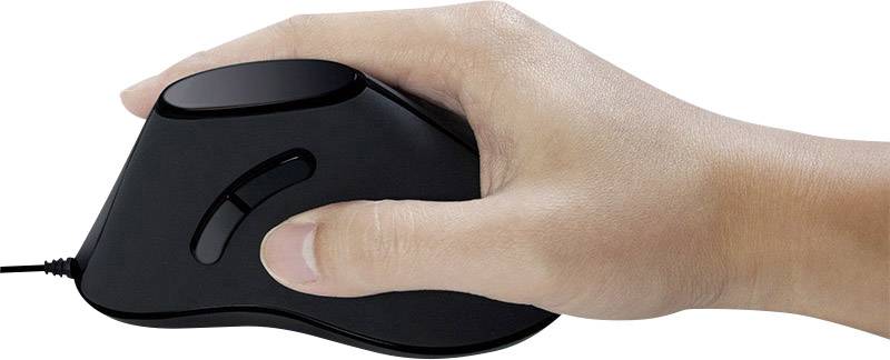 LogiLink ID0158 Ergonomische Maus USB Optisch Schwarz 5 Tasten 1000 dpi Ergonomisch