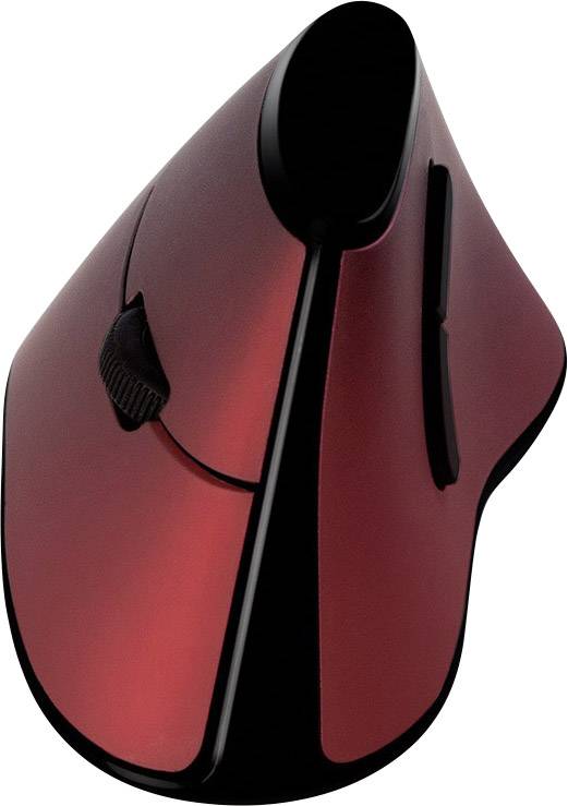 LogiLink ID0159 Ergonomische Maus Funk Optisch Schwarz, Rot 5 Tasten 1200 dpi Ergonomisch