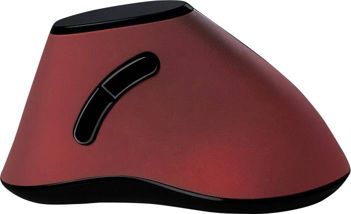 LogiLink ID0159 Ergonomische Maus Funk Optisch Schwarz, Rot 5 Tasten 1200 dpi Ergonomisch