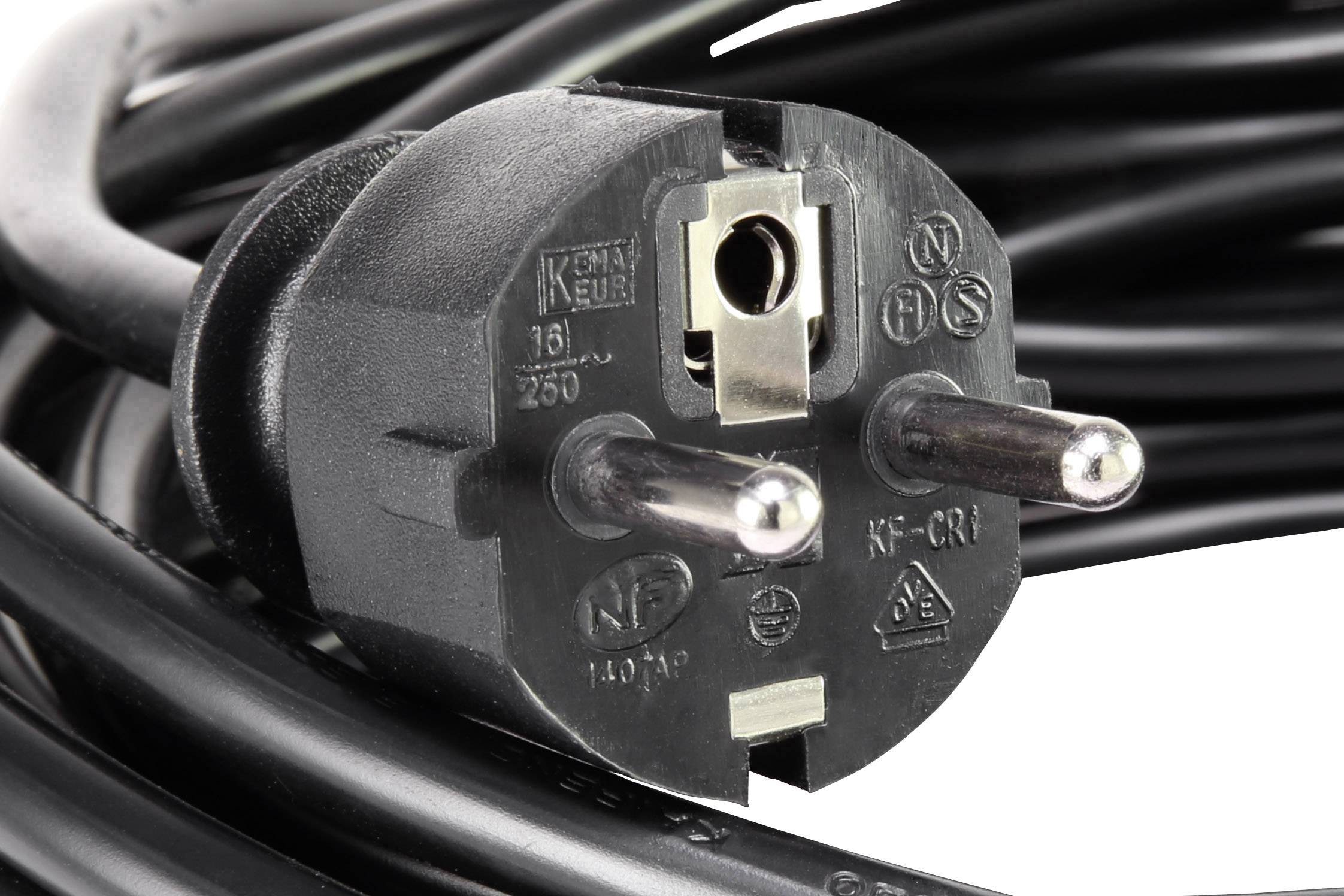 Basetech 1593780 Strom Verlängerungskabel 16A Schwarz 3.00m H05VV-F 3G 1,5mm²