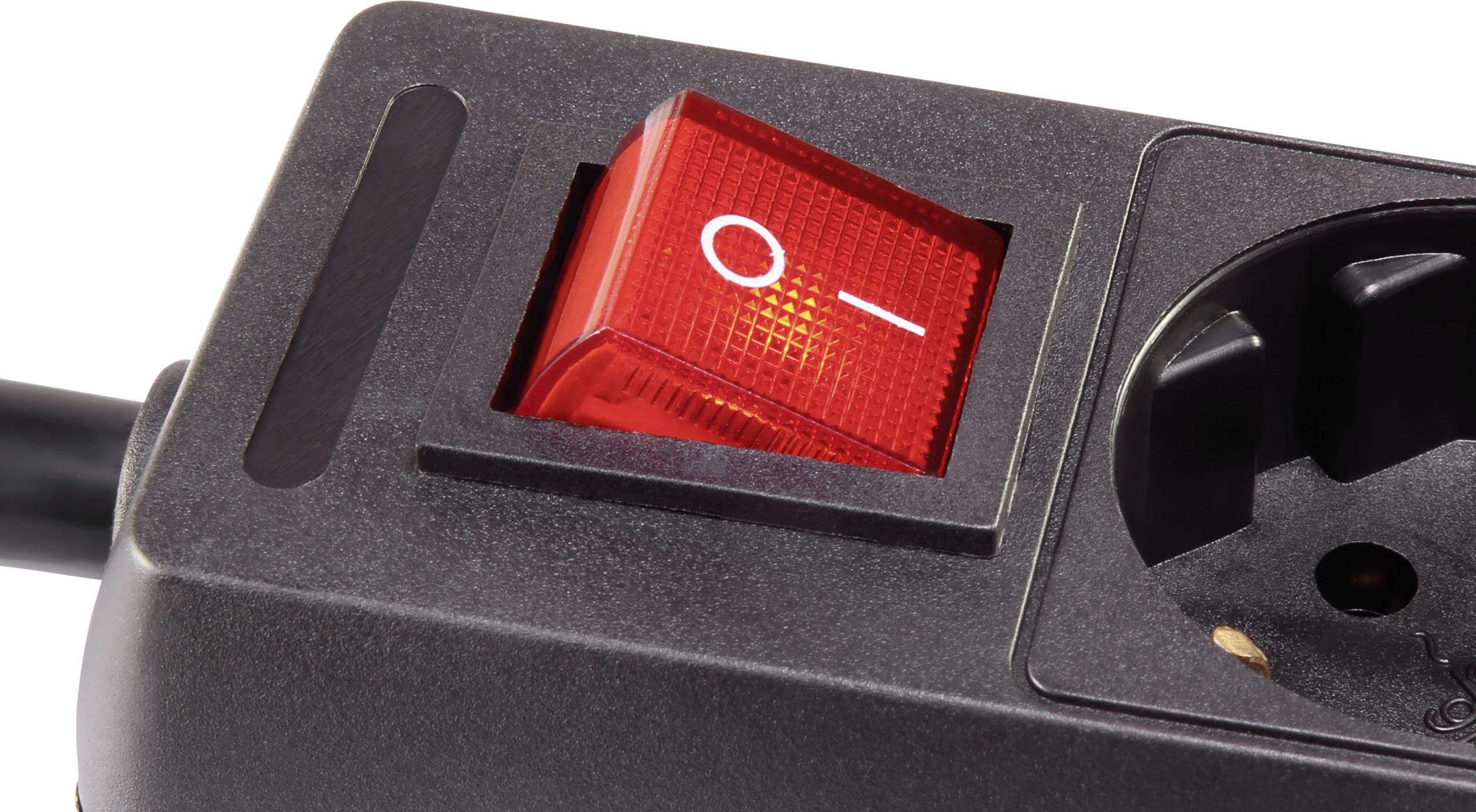 Basetech Steckdosenleiste mit Schalter 3fach Schwarz Schutzkontakt Kabellänge: 1.40 m 1593790