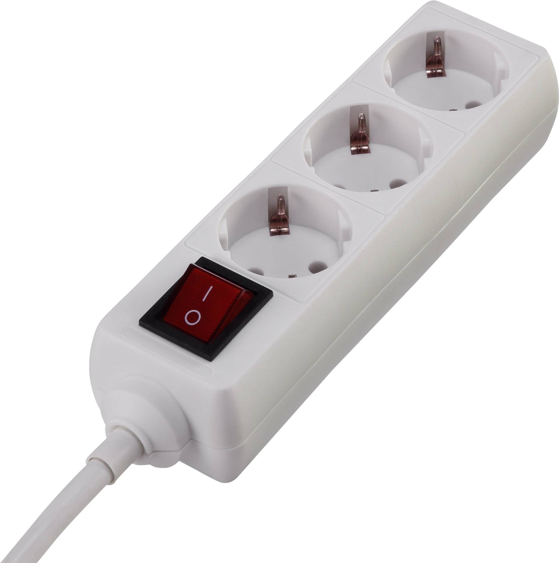 Basetech Steckdosenleiste mit Schalter 3fach Weiß Schutzkontakt Kabellänge: 2.80m 1593794