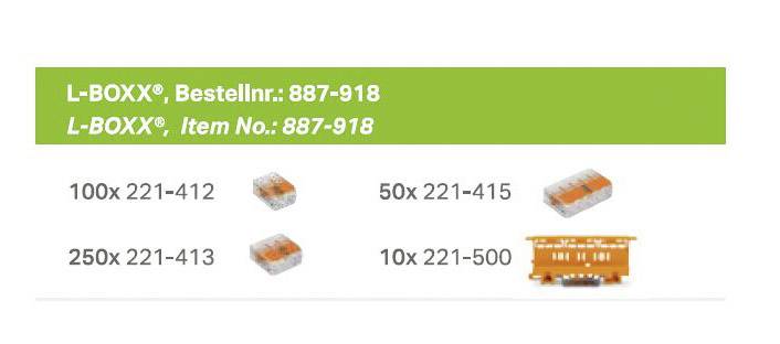 WAGO 887-918 Verbindungsklemmen-Sortiment flexibel: 0.14-4mm² starr: 0.14-4mm² 1 Set