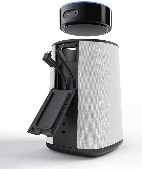 Ninety7 Vaux Docking Lautsprecher Grau Passend für (Sprachassistenten):Amazon Echo Dot