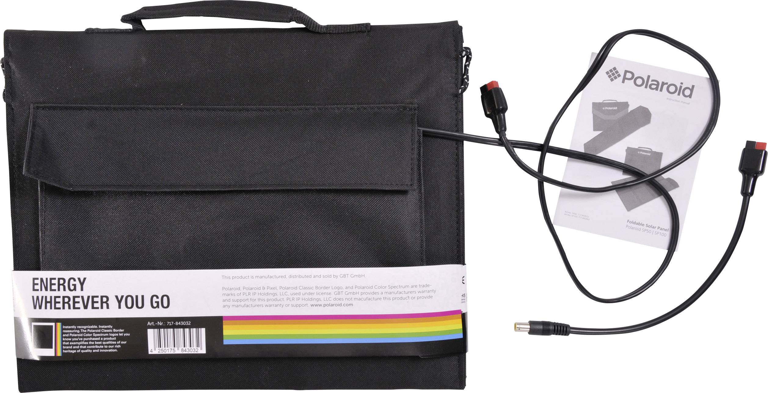 Polaroid SP50 717-843032 Solar-Ladegerät Ladestrom Solarzelle 2800mA 50W
