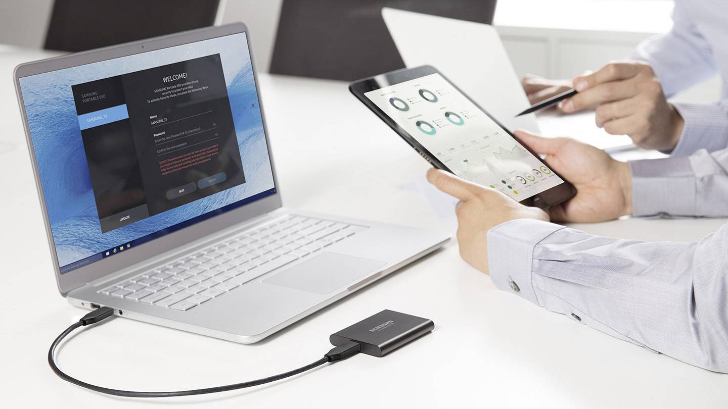 Samsung Portable T5 1TB Externe SSD USB-C™ USB 3.2 (Gen 2) Deep Black MU-PA1T0B/EU