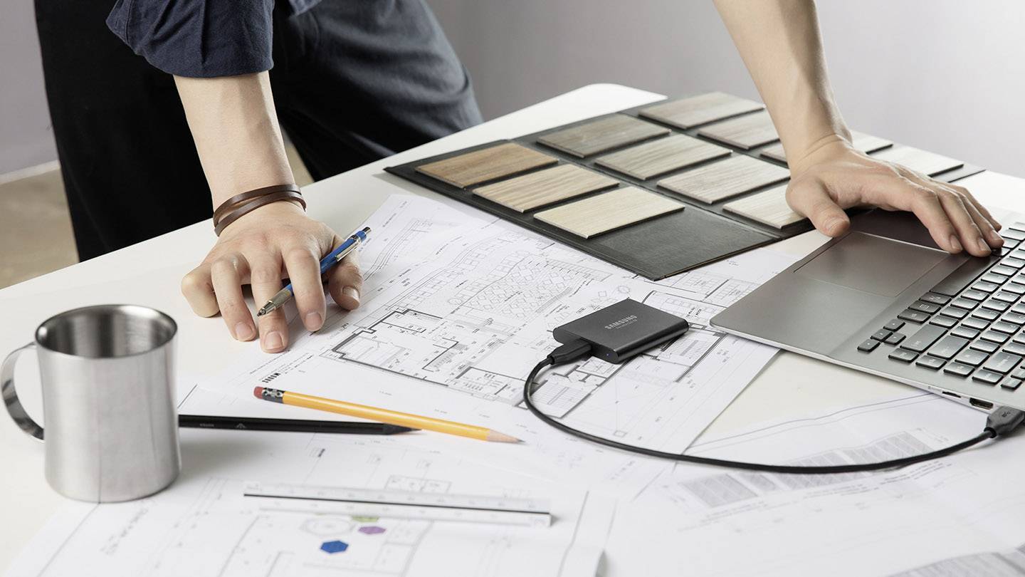 Samsung Portable T5 2 TB Externe SSD USB-A (USB 3.2 Gen 2) Deep Black MU-PA2T0B/EU