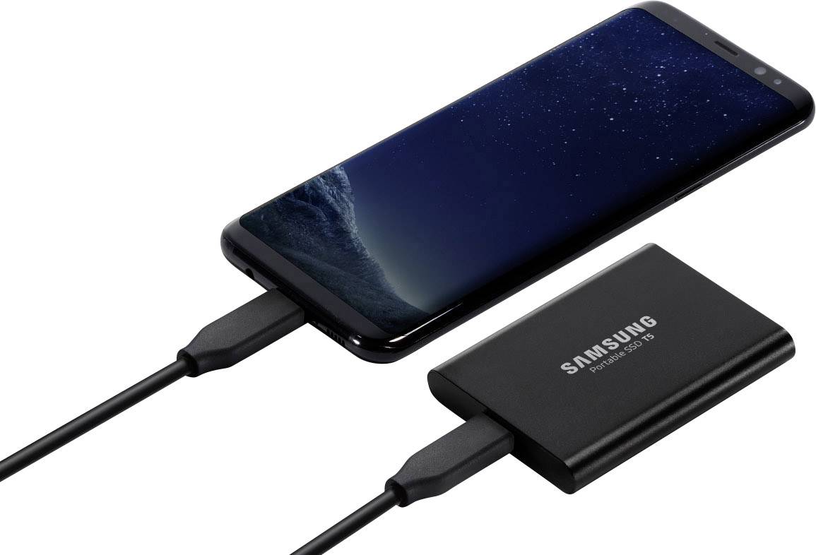 Samsung Portable T5 1TB Externe SSD USB-C™ USB 3.2 (Gen 2) Deep Black MU-PA1T0B/EU