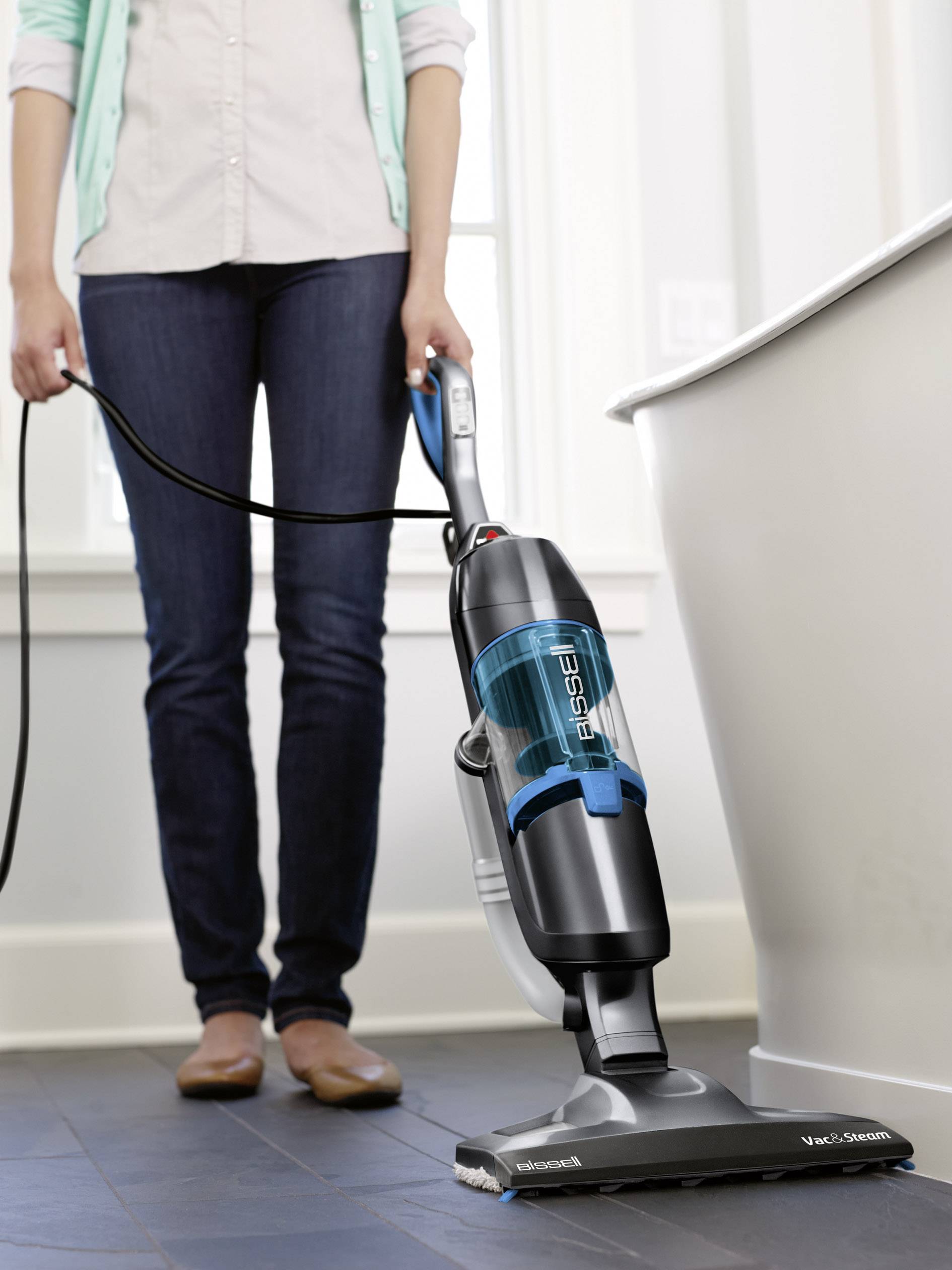 Bissell Vac&Steam Dampfreiniger 1977N Titanium, Blau