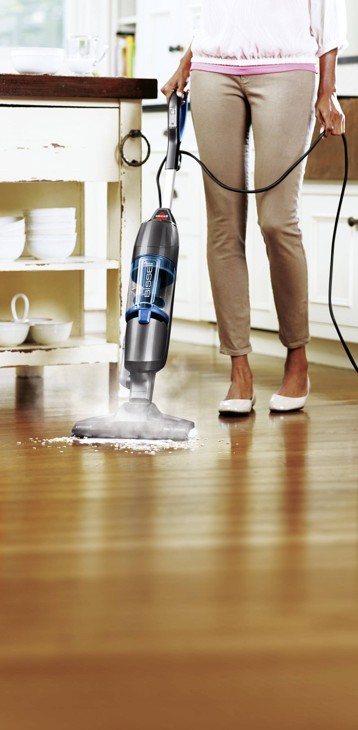 Bissell Vac&Steam Dampfreiniger 1977N Titanium, Blau