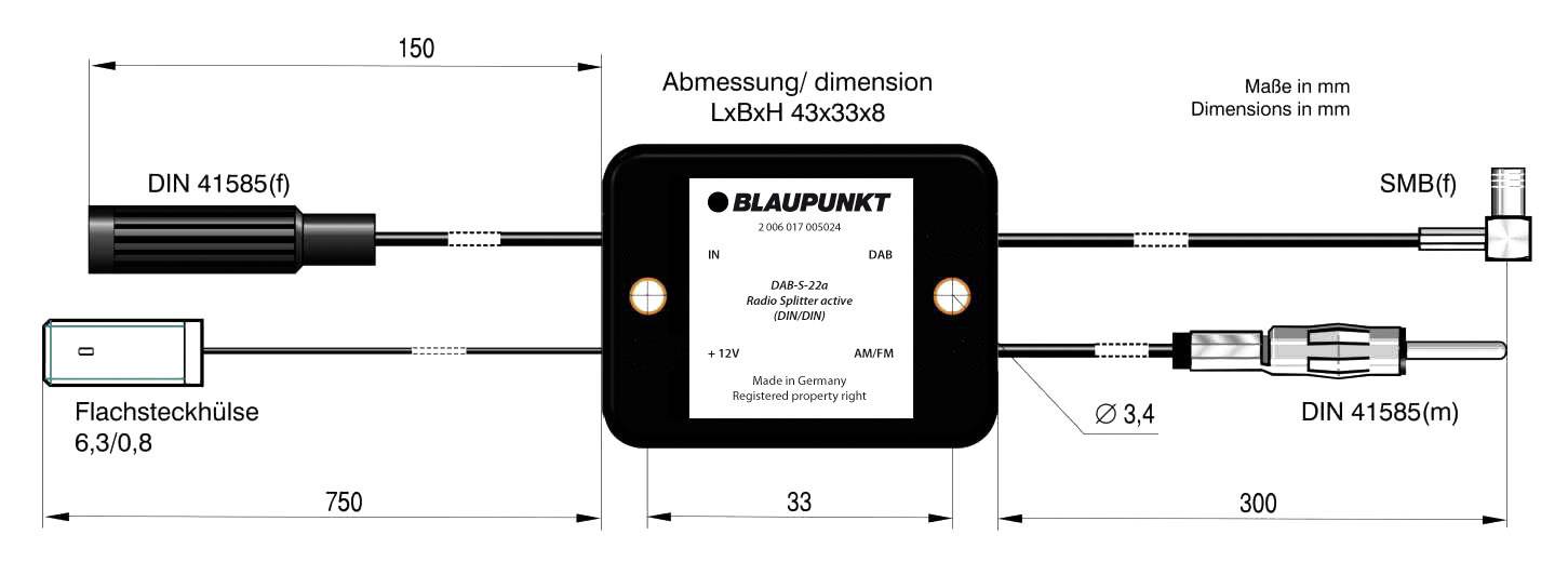 Blaupunkt Auto-Antennen-Adapter DIN 150 Ohm, SMB-Stecker 2006017472609