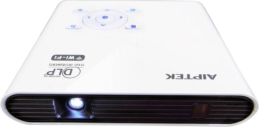 Aiptek Beamer AN 100  DLP Helligkeit: 100 lm 854 x 480 WVGA 1000 : 1 Weiß