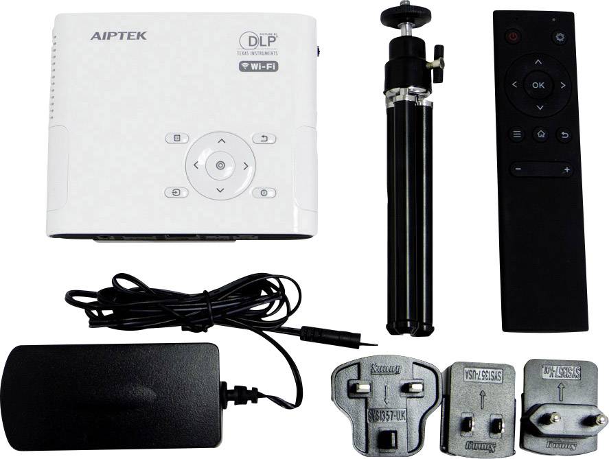 Aiptek Beamer AN 100  DLP Helligkeit: 100 lm 854 x 480 WVGA 1000 : 1 Weiß