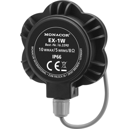Monacor EX-1W Körperschall-Lautsprecher 10W 8Ω Schwarz, Silber 1St.