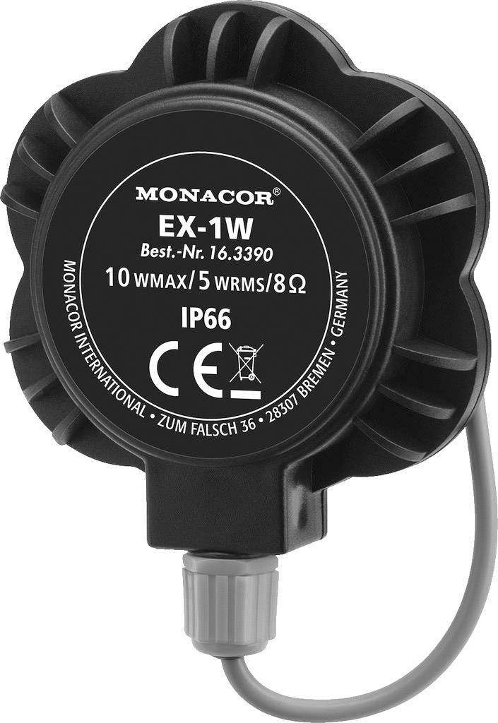 Monacor EX-1W Körperschall-Lautsprecher 10W 8Ω Schwarz, Silber 1St.