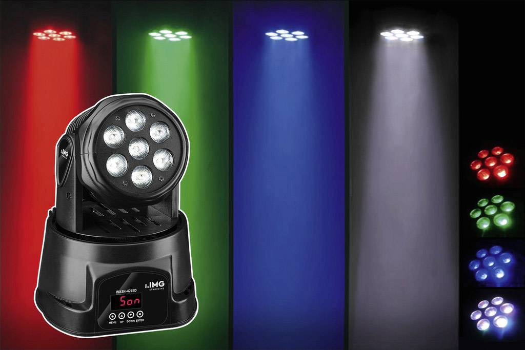 IMG STAGELINE 38.7740 WASH-42LED DMX LED-Effektstrahler Anzahl LEDs (Details):7 St. 10W