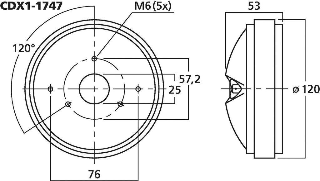 Celestion CDX1-1747 Hochton-Treiber Belastbarkeit RMS=60W 8Ω