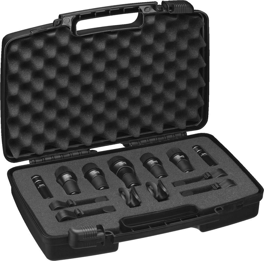 IMG STAGELINE DRUMSET-1 Instrumenten-Mikrofon inkl. Koffer, inkl. Klammer XLR