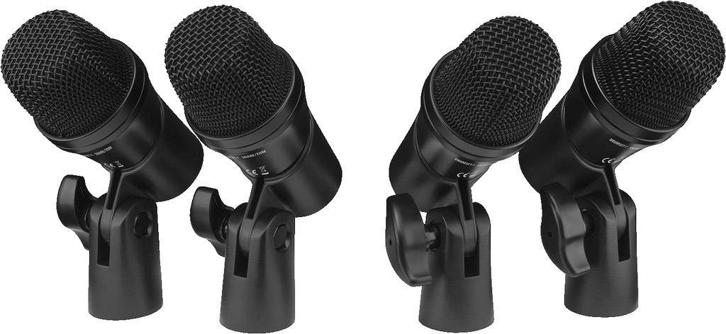 IMG STAGELINE DRUMSET-1 Instrumenten-Mikrofon inkl. Koffer, inkl. Klammer XLR