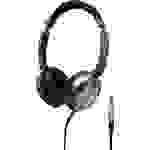 Monacor MD-460 Over Ear Kopfhörer kabelgebunden Schwarz, Silber Schwenkbare Ohrmuscheln, Faltbar