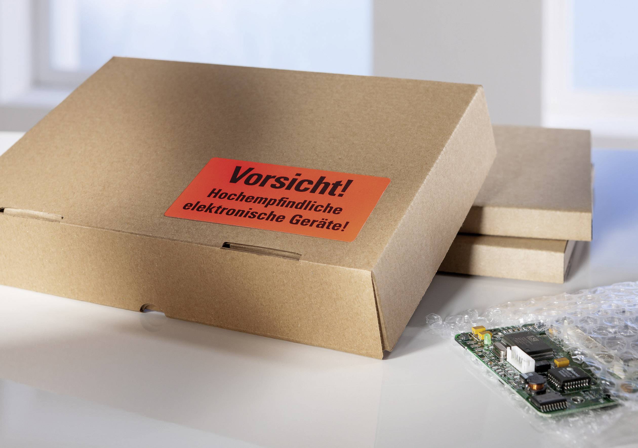 Avery-Zweckform 7213 Etiketten Rolle 100 x 50 mm Papier Neonrot 200 St. Permanent Warnetiketten