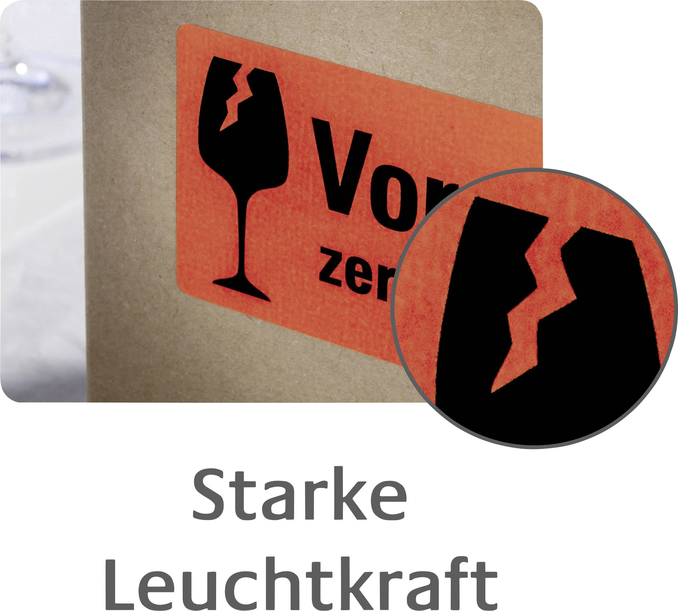 Avery-Zweckform 7213 Etiketten Rolle 100 x 50 mm Papier Neonrot 200 St. Permanent Warnetiketten