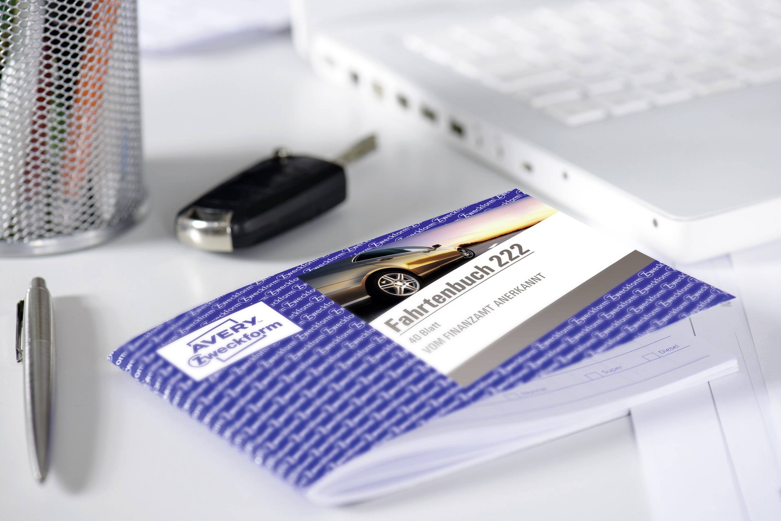 Avery Zweckform 222 Fahrtenbuch, für PKW, A6 quer, 40 Blatt, 5 St./Pack